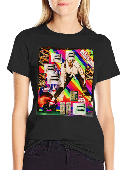 Abstract Graphic Print Black T-Shirt