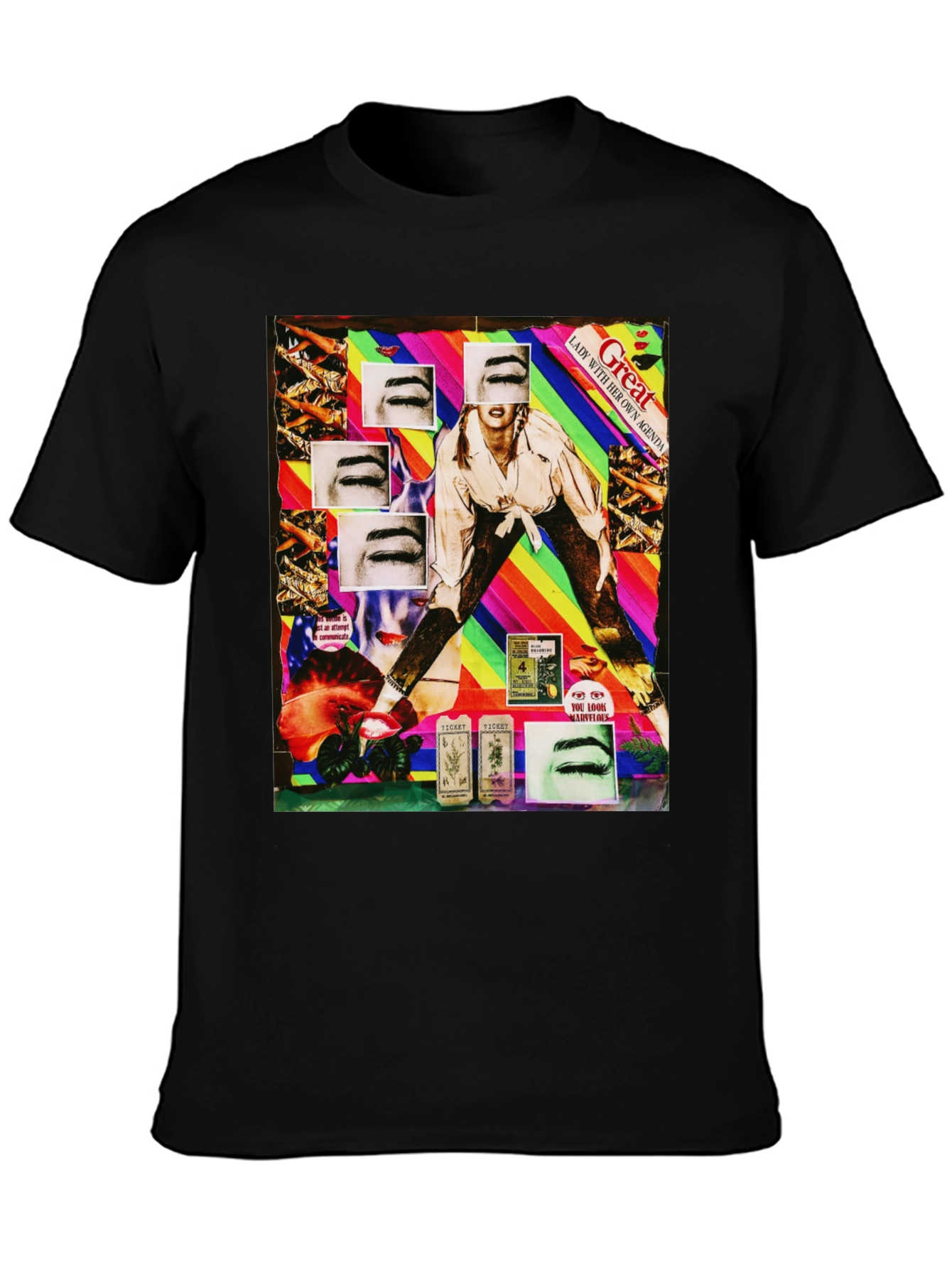 Abstract Graphic Print Black T-Shirt
