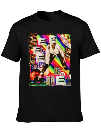 Abstract Graphic Print Black T-Shirt