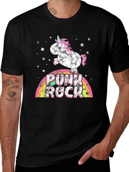 Punk Rock Unicorn Graphic T-Shirt