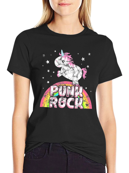 Punk Rock Unicorn Graphic T-Shirt