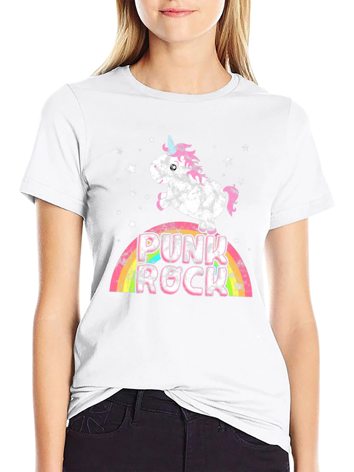 Punk Rock Unicorn Graphic T-Shirt
