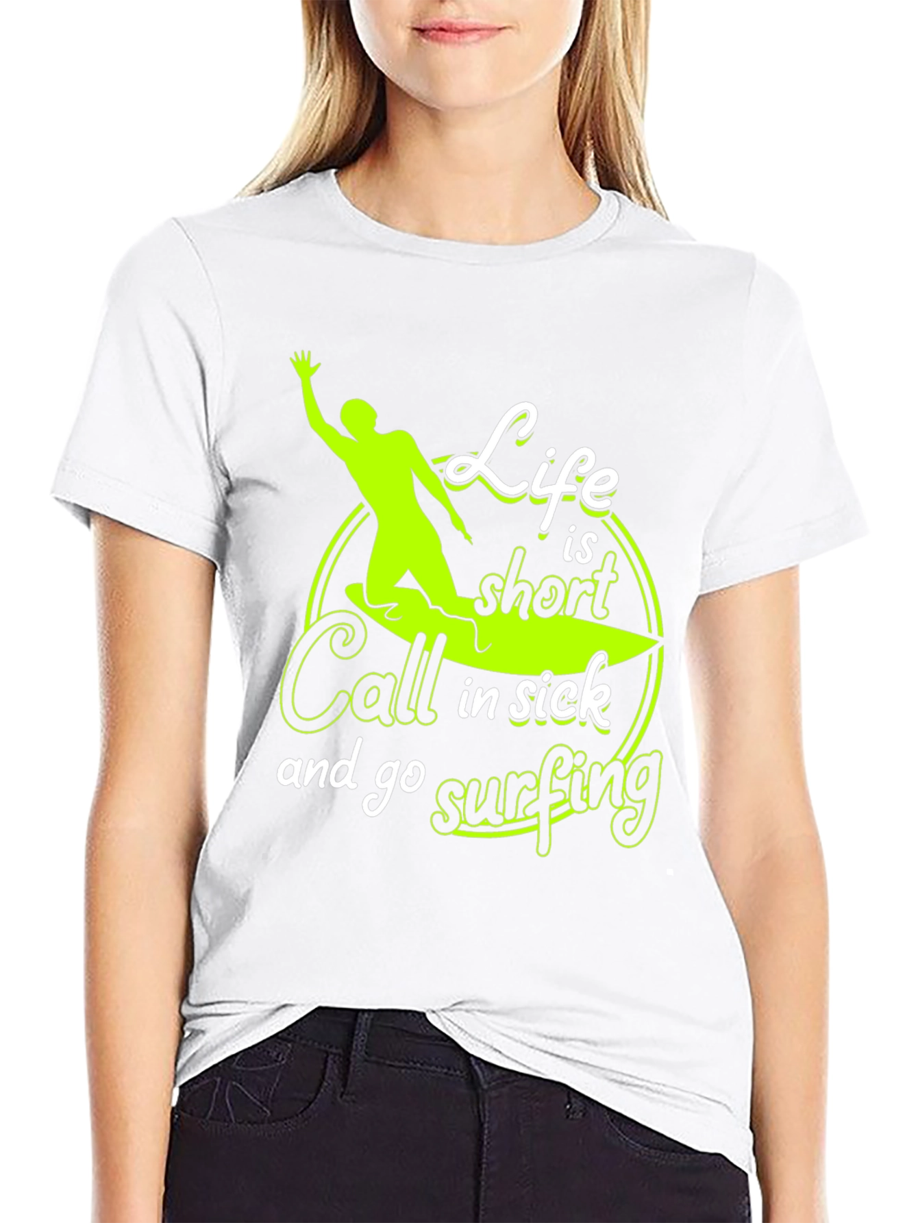 Life is Short Surfing Graphic T-Shirt