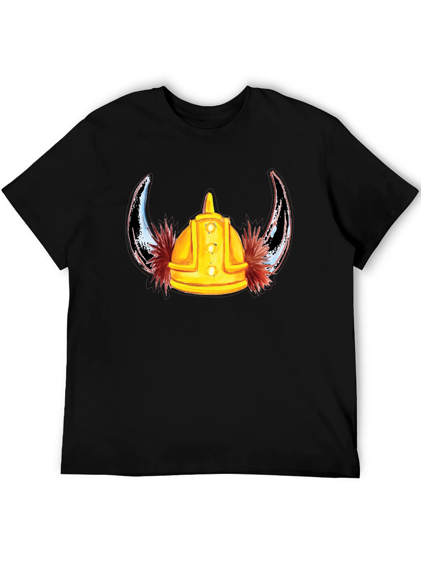 Viking Helmet T-Shirt - Mens Black Tee