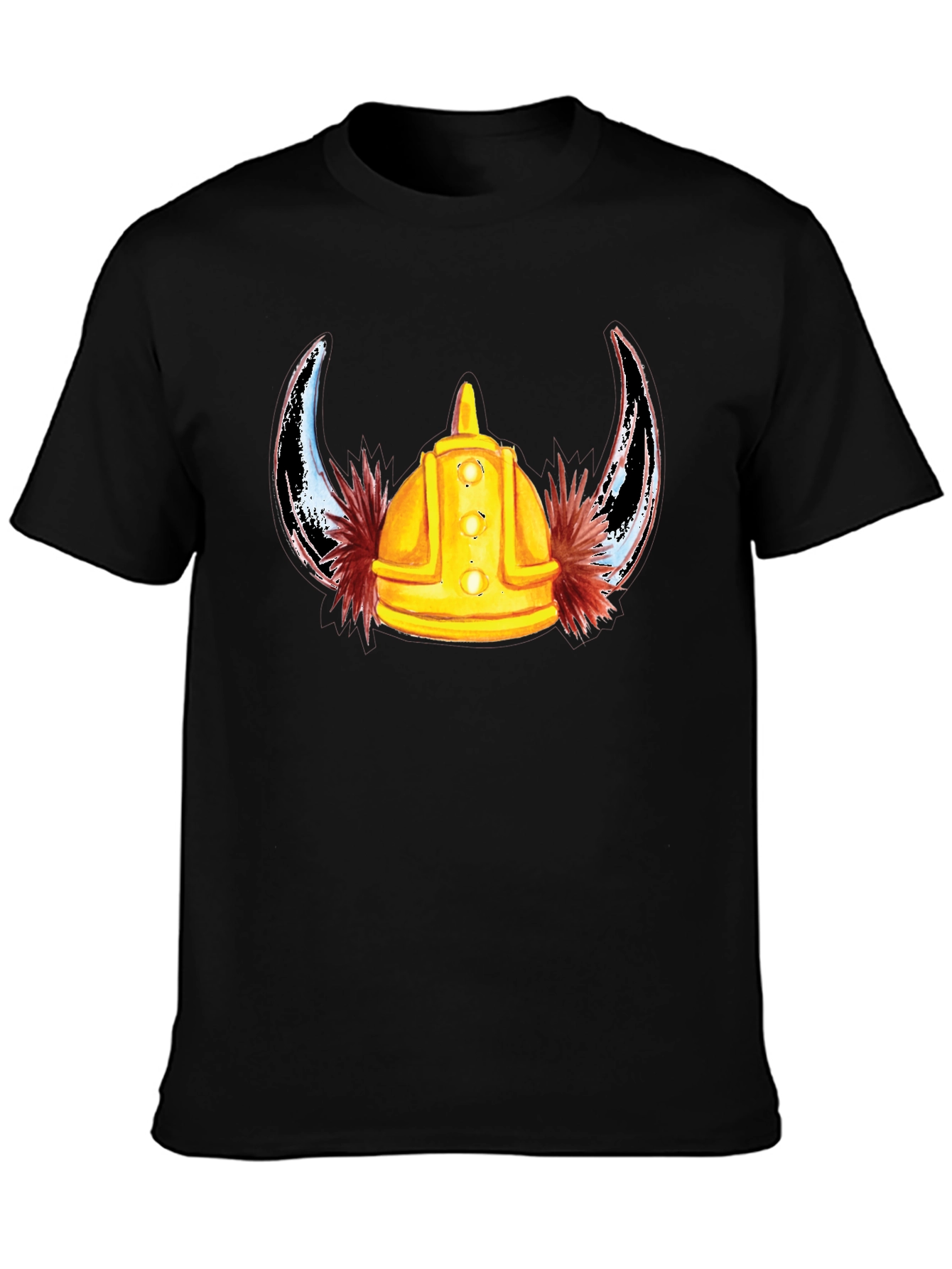 Viking Helmet T-Shirt - Mens Black Tee