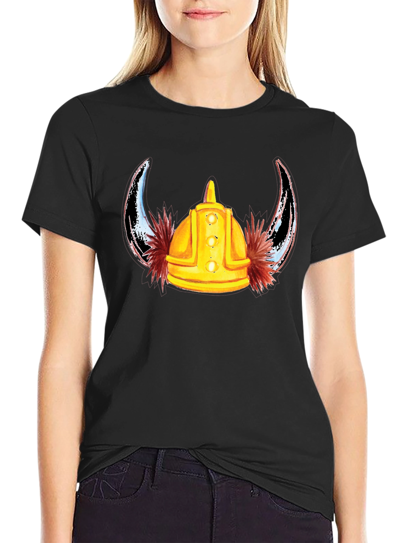 Viking Helmet T-Shirt - Mens Black Tee
