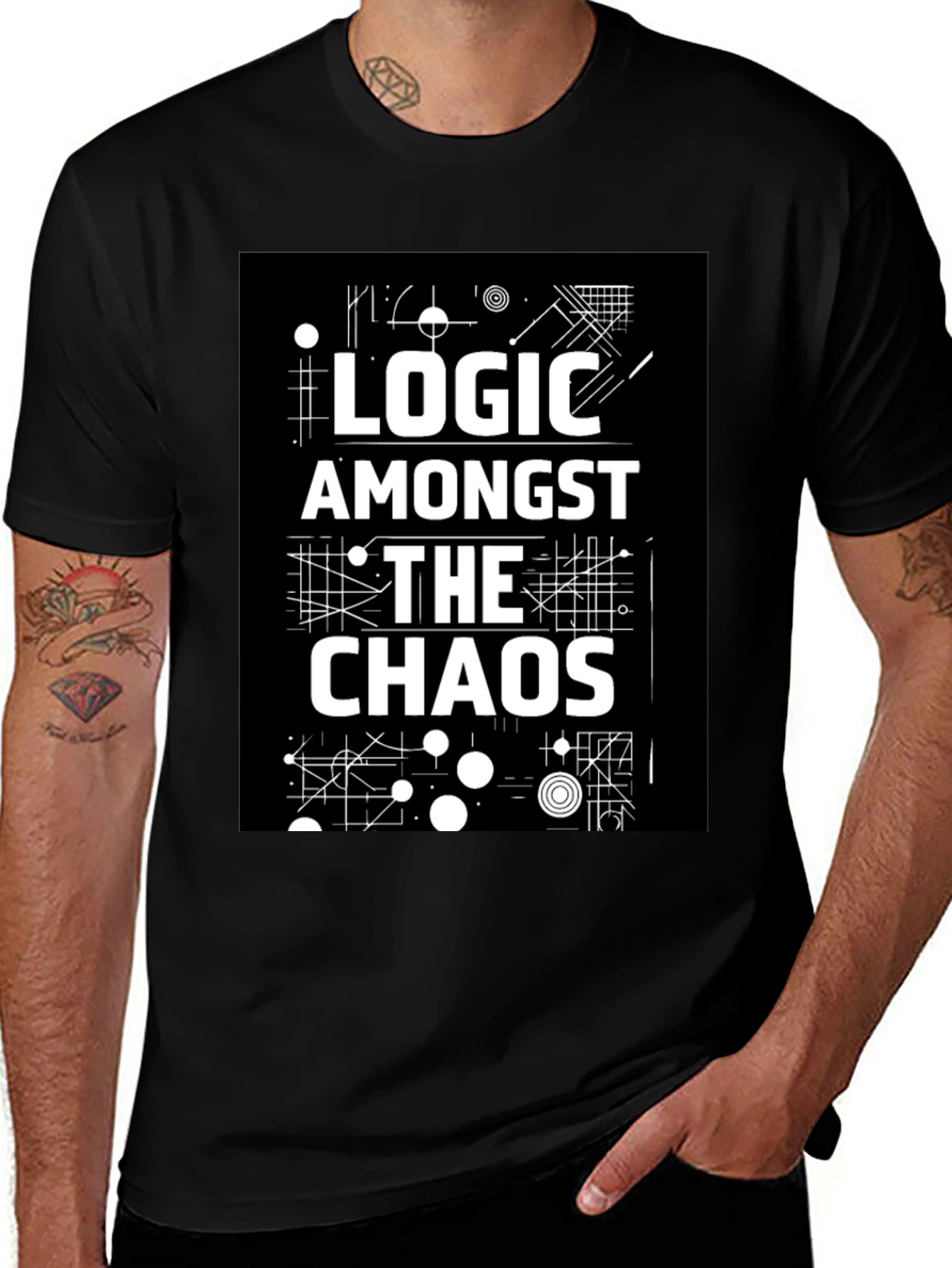 Logic Amongst the Chaos Graphic Black Tee