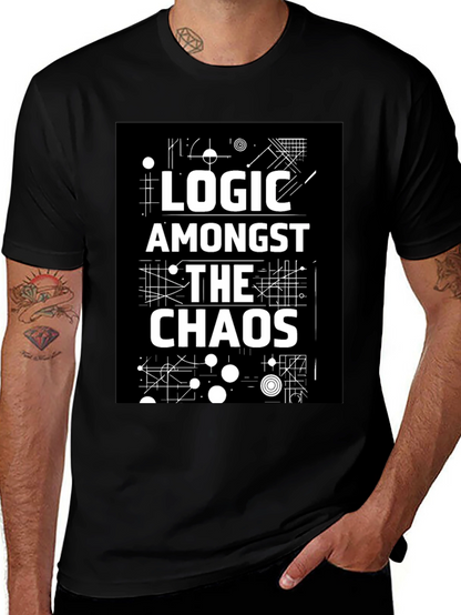Logic Amongst the Chaos Graphic Black Tee