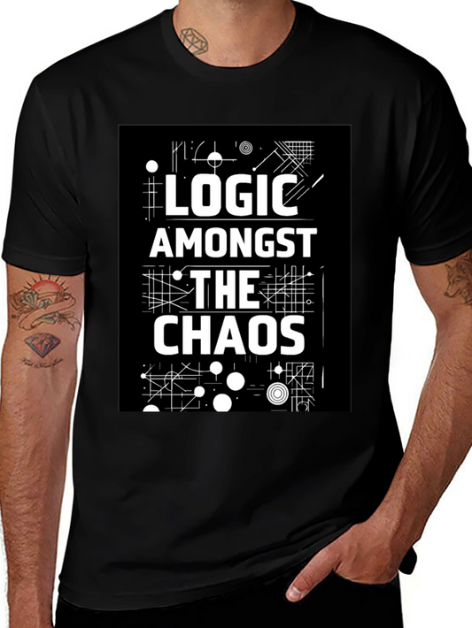 Logic Amongst the Chaos Graphic Black Tee