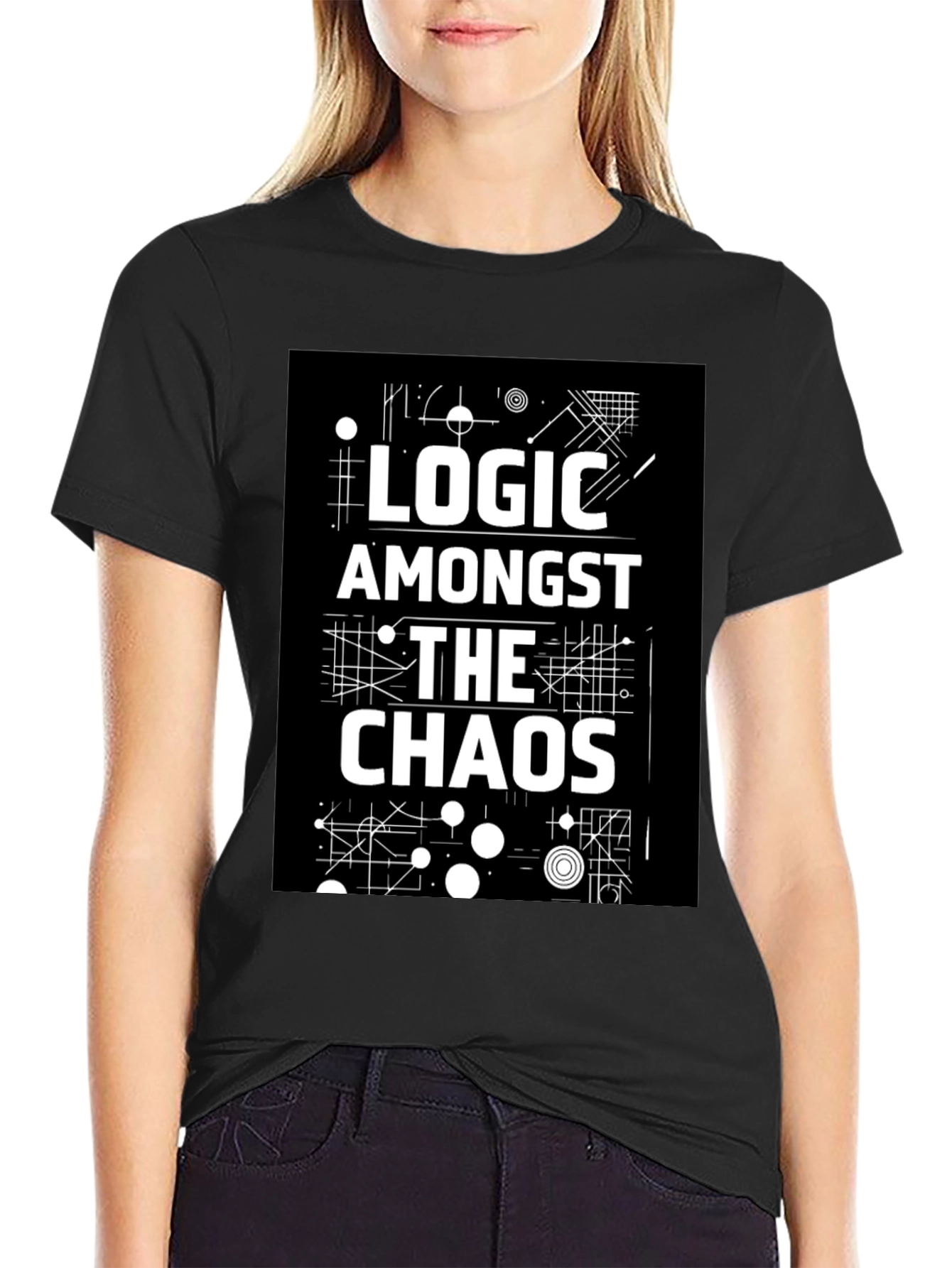 Logic Amongst the Chaos Graphic Black Tee