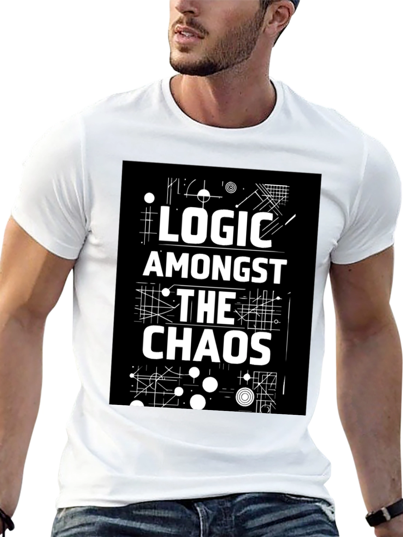 Logic Amongst the Chaos Graphic Black Tee