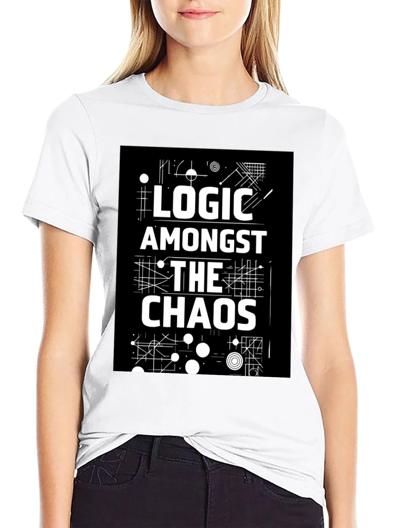 Logic Amongst the Chaos Graphic Black Tee