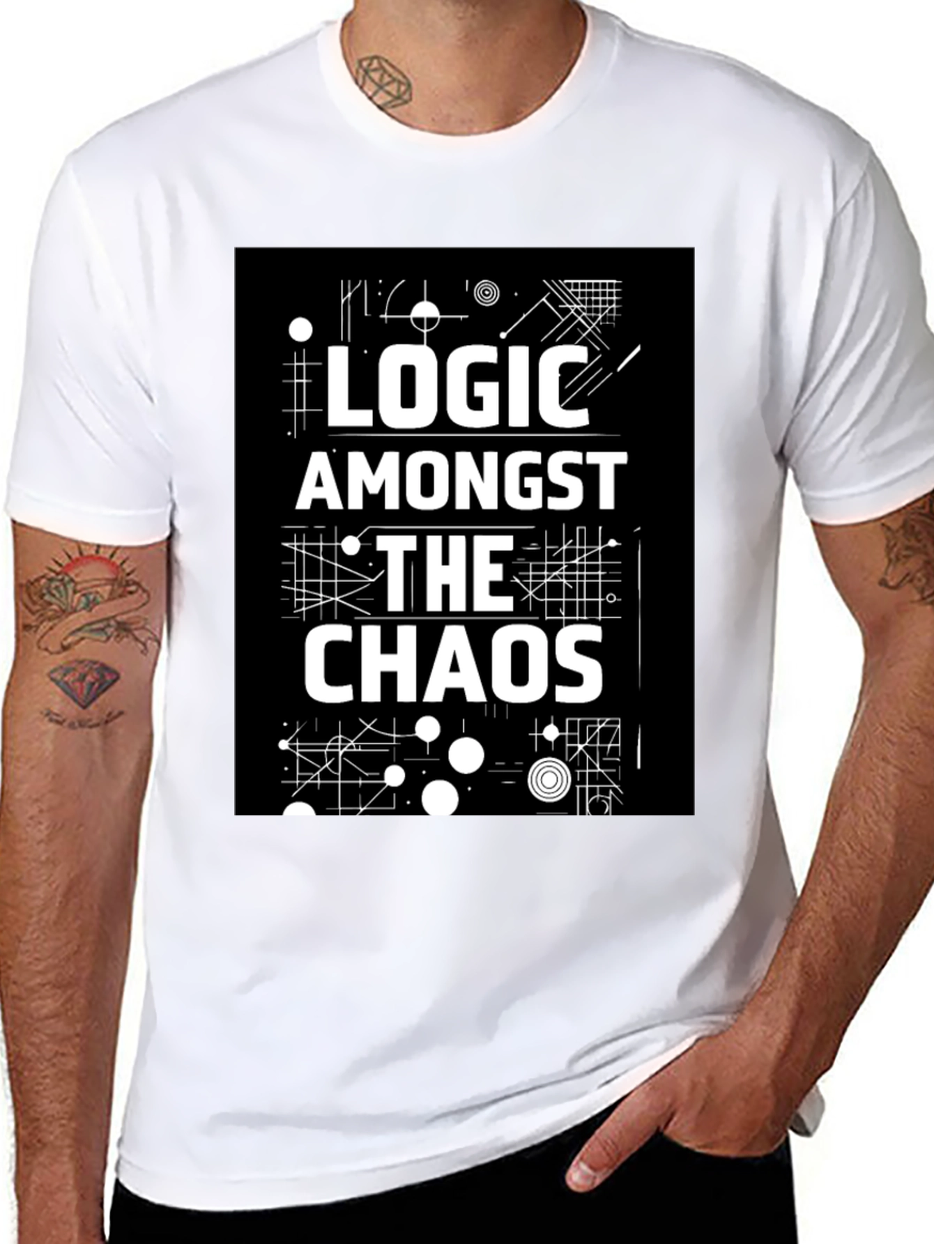 Logic Amongst the Chaos Graphic Black Tee