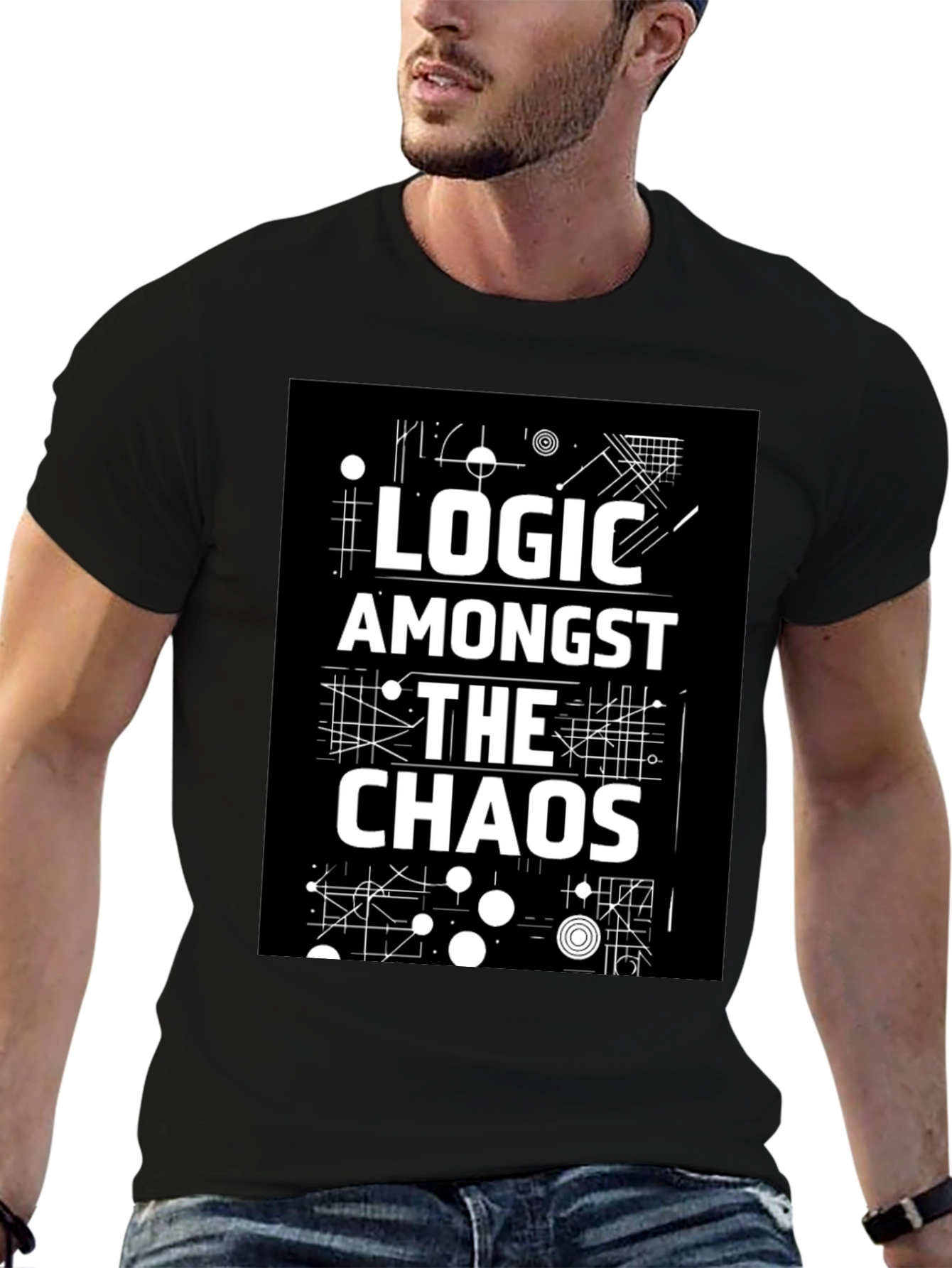 Logic Amongst the Chaos Graphic Black Tee