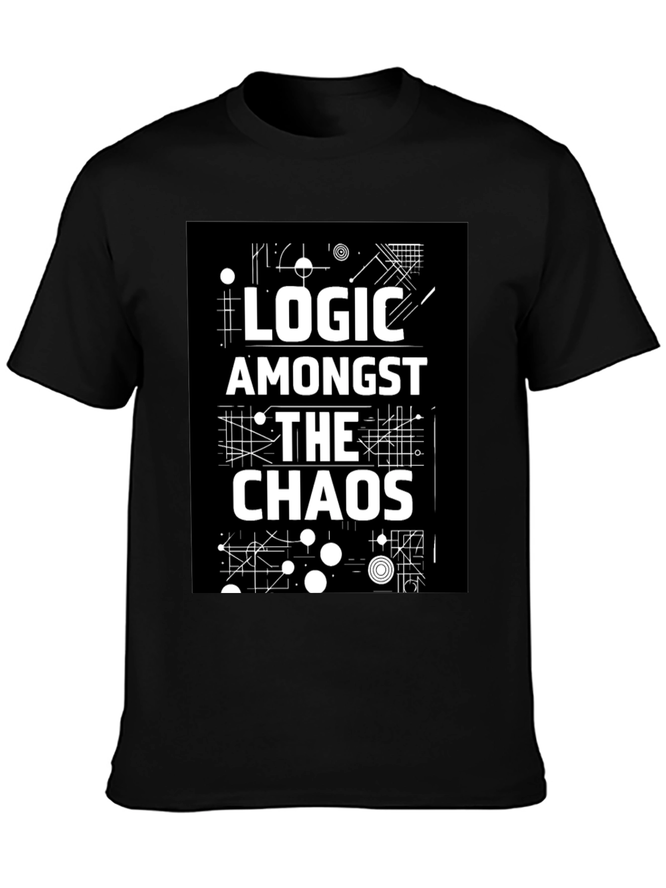 Logic Amongst the Chaos Graphic Black Tee