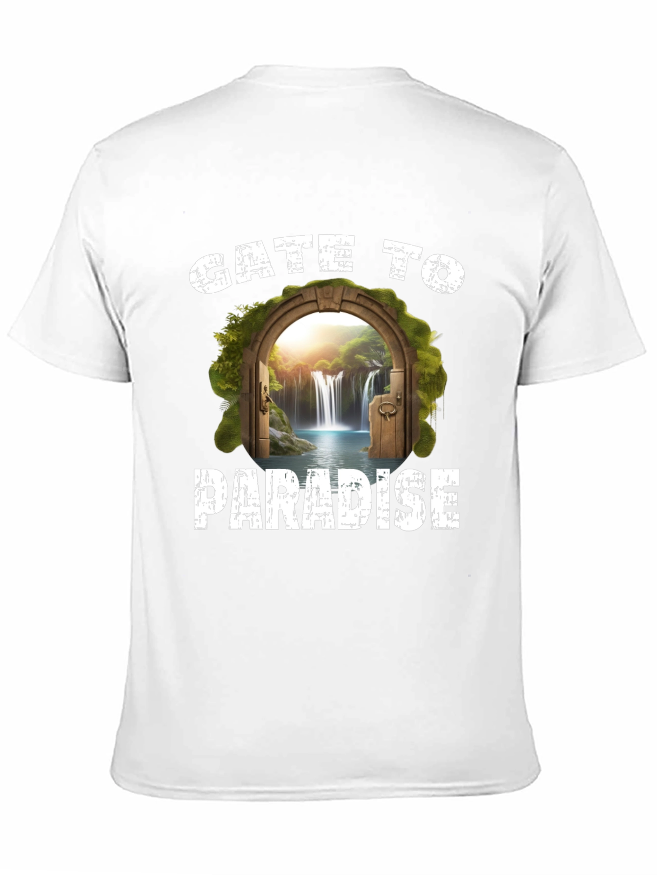 Gate to Paradise Graphic Tee - Black Casual T-Shirt