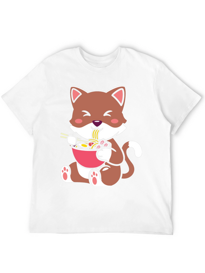 Cute Cat Ramen Bowl Graphic Tee