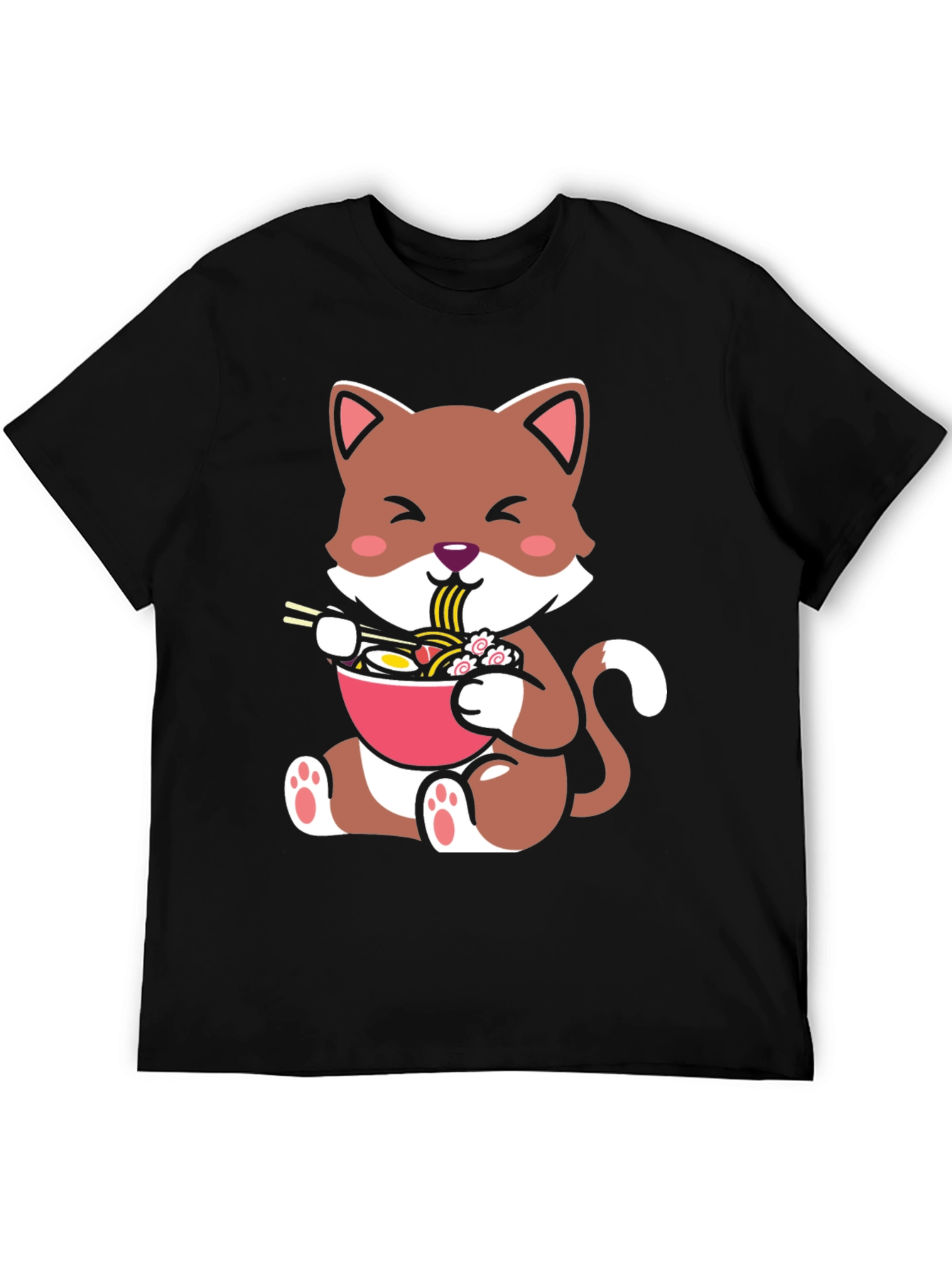 Cute Cat Ramen Bowl Graphic Tee