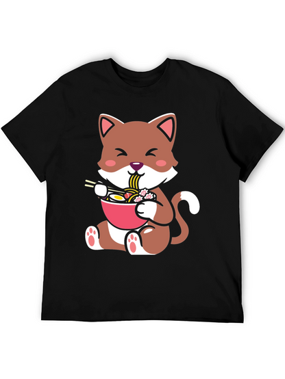 Cute Cat Ramen Bowl Graphic Tee