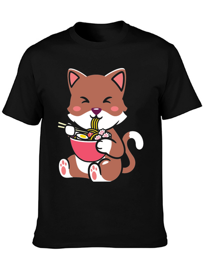 Cute Cat Ramen Bowl Graphic Tee