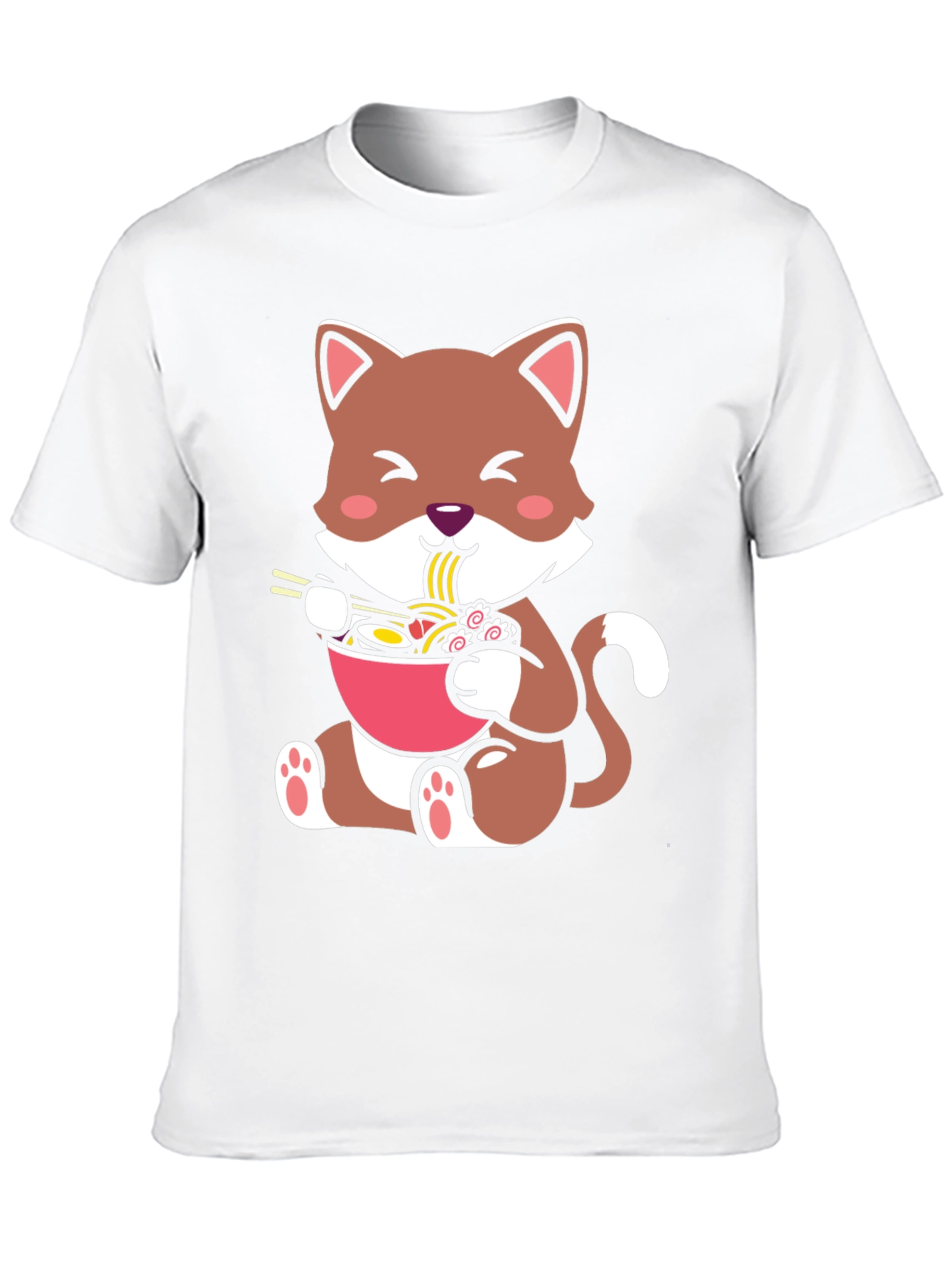 Cute Cat Ramen Bowl Graphic Tee