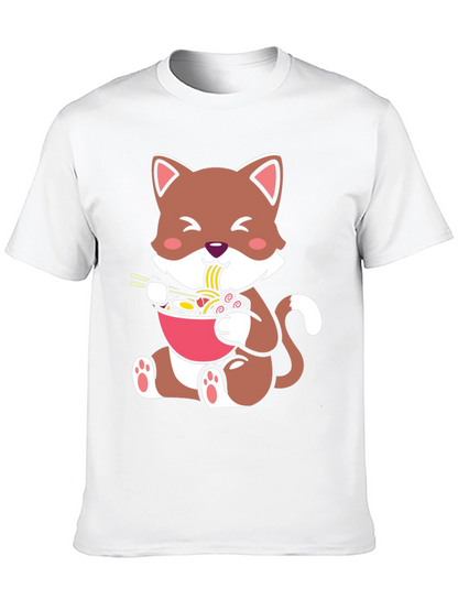 Cute Cat Ramen Bowl Graphic Tee