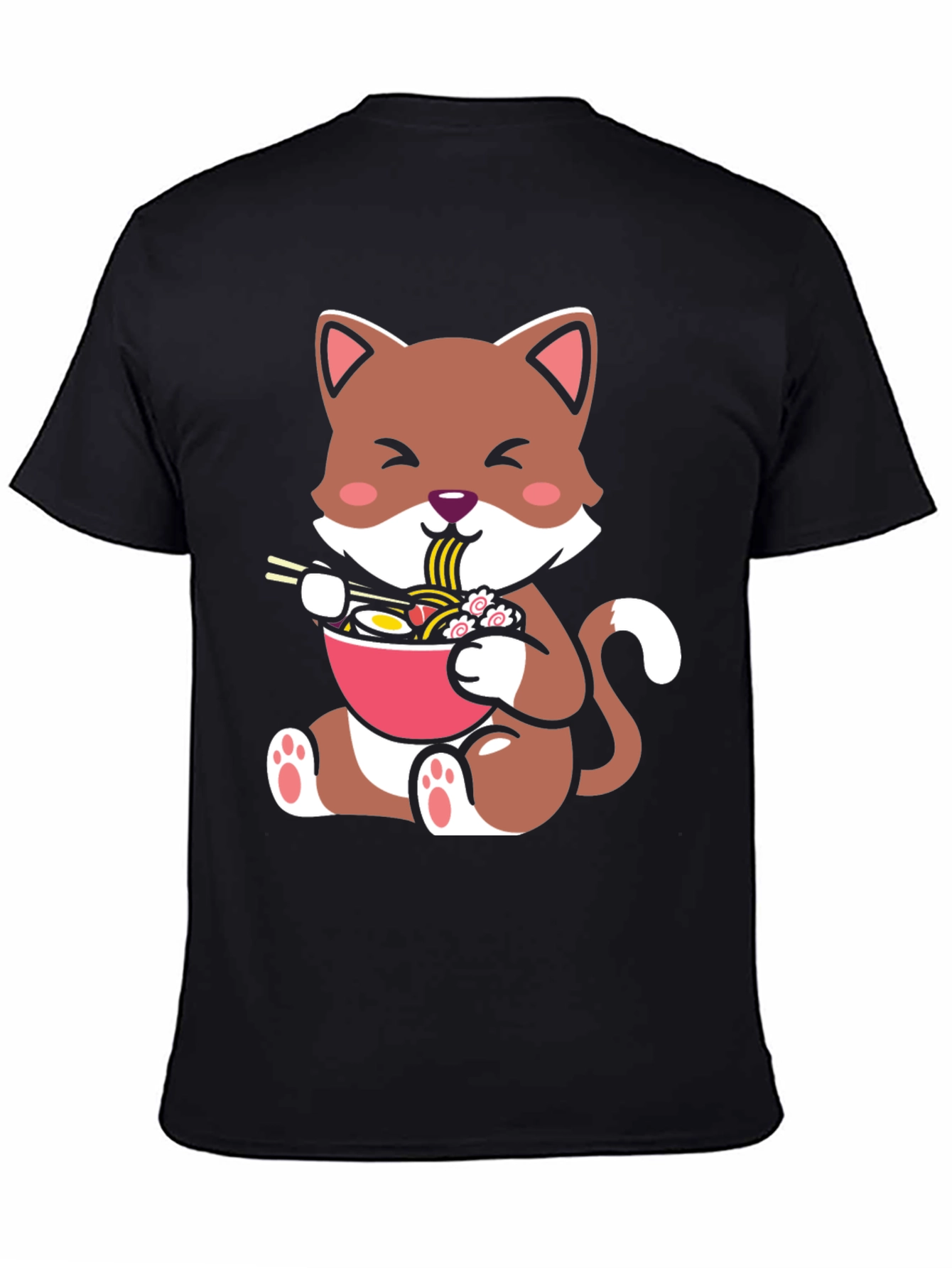 Cute Cat Ramen Bowl Graphic Tee