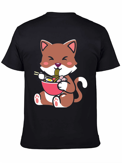 Cute Cat Ramen Bowl Graphic Tee