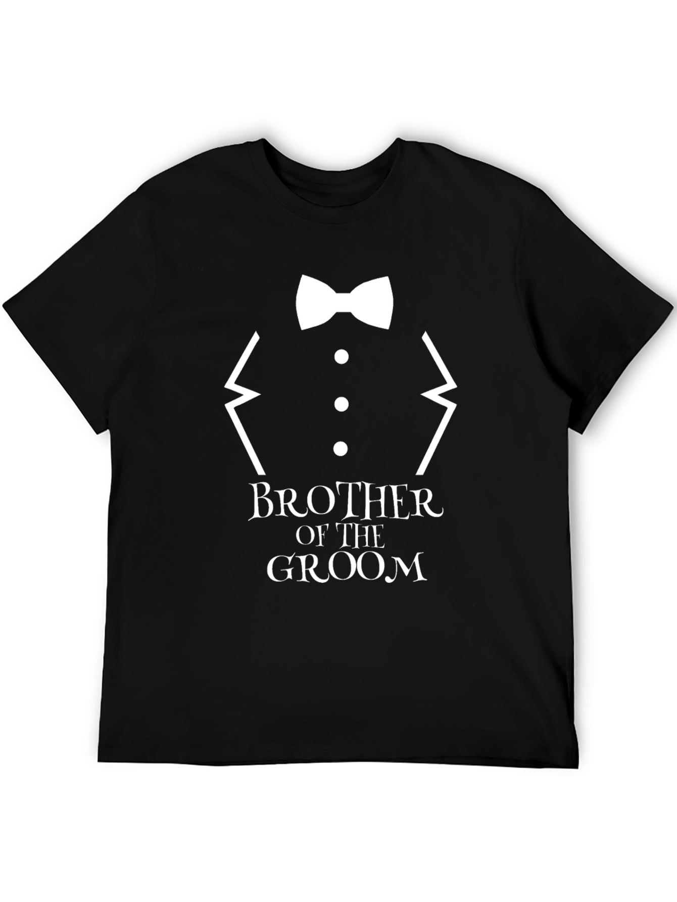 Brother of the Groom Black T-Shirt - Wedding Party