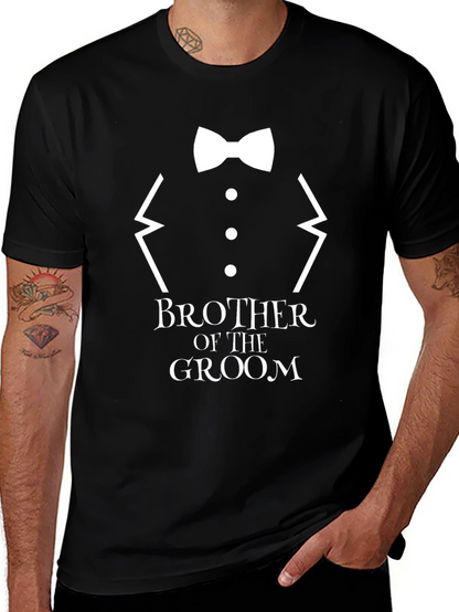 Brother of the Groom Black T-Shirt - Wedding Party