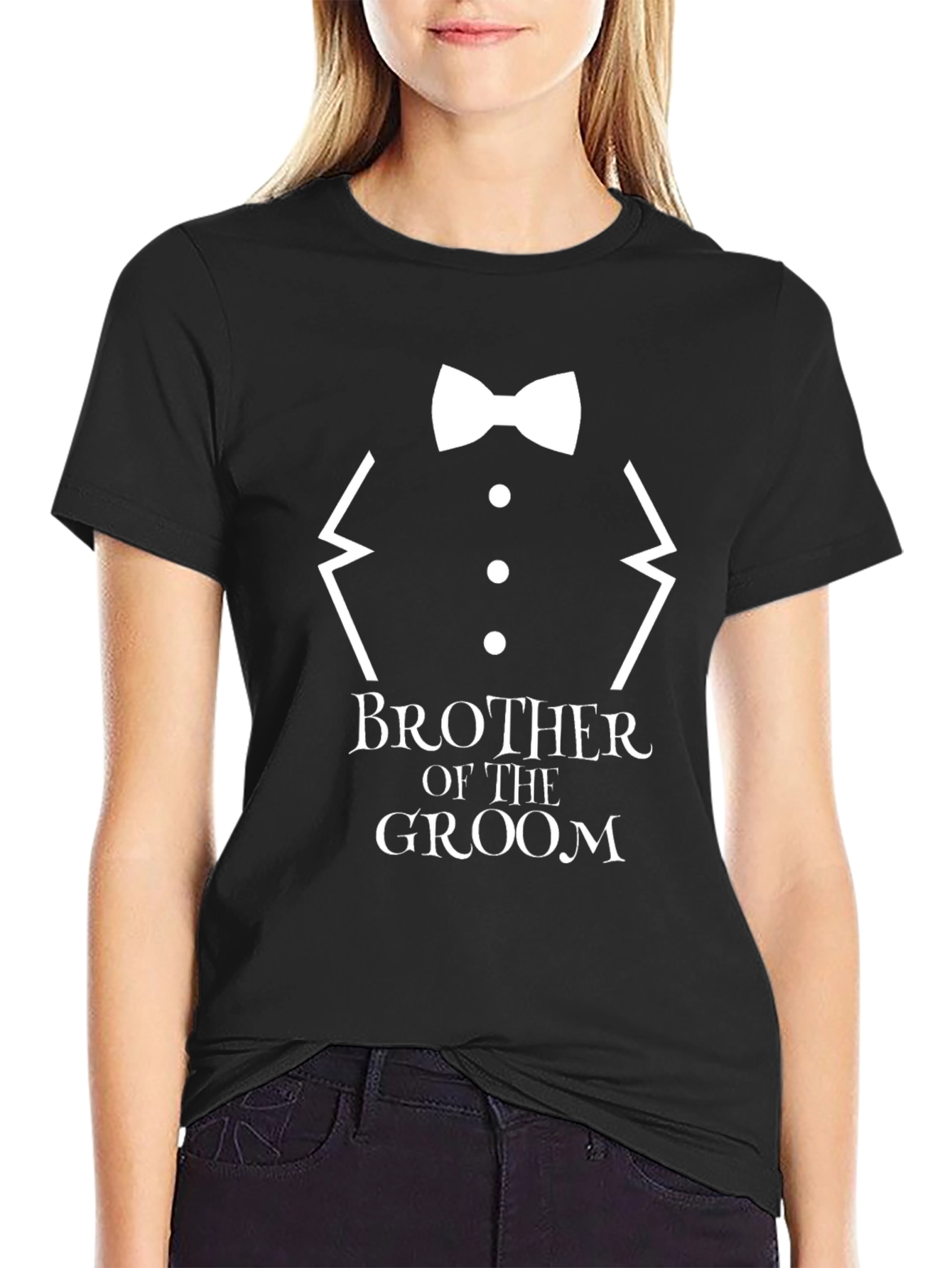 Brother of the Groom Black T-Shirt - Wedding Party