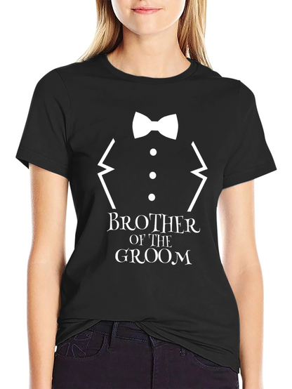 Brother of the Groom Black T-Shirt - Wedding Party