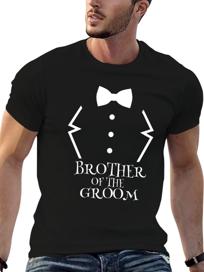 Brother of the Groom Black T-Shirt - Wedding Party