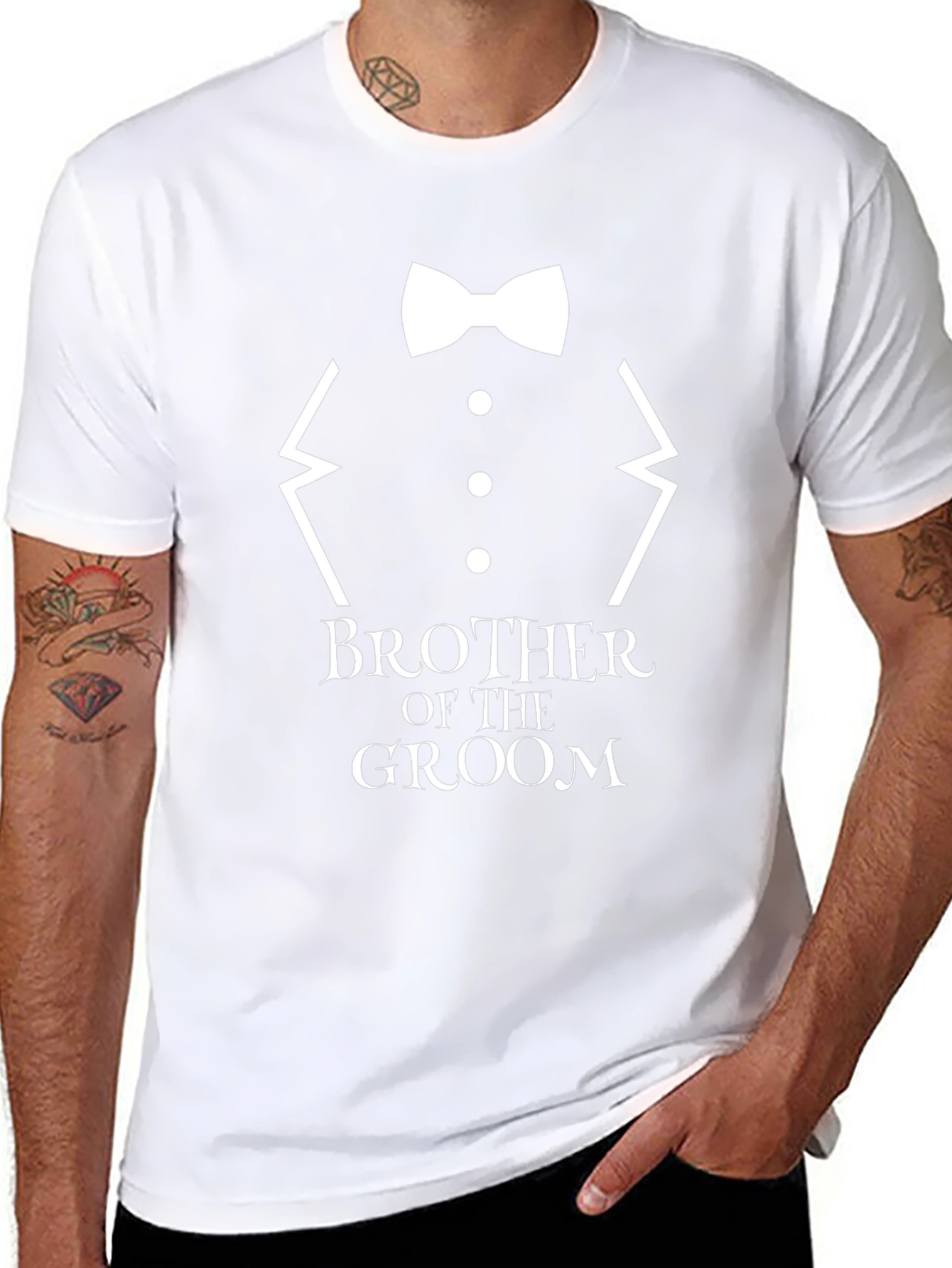 Brother of the Groom Black T-Shirt - Wedding Party