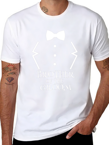 Brother of the Groom Black T-Shirt - Wedding Party