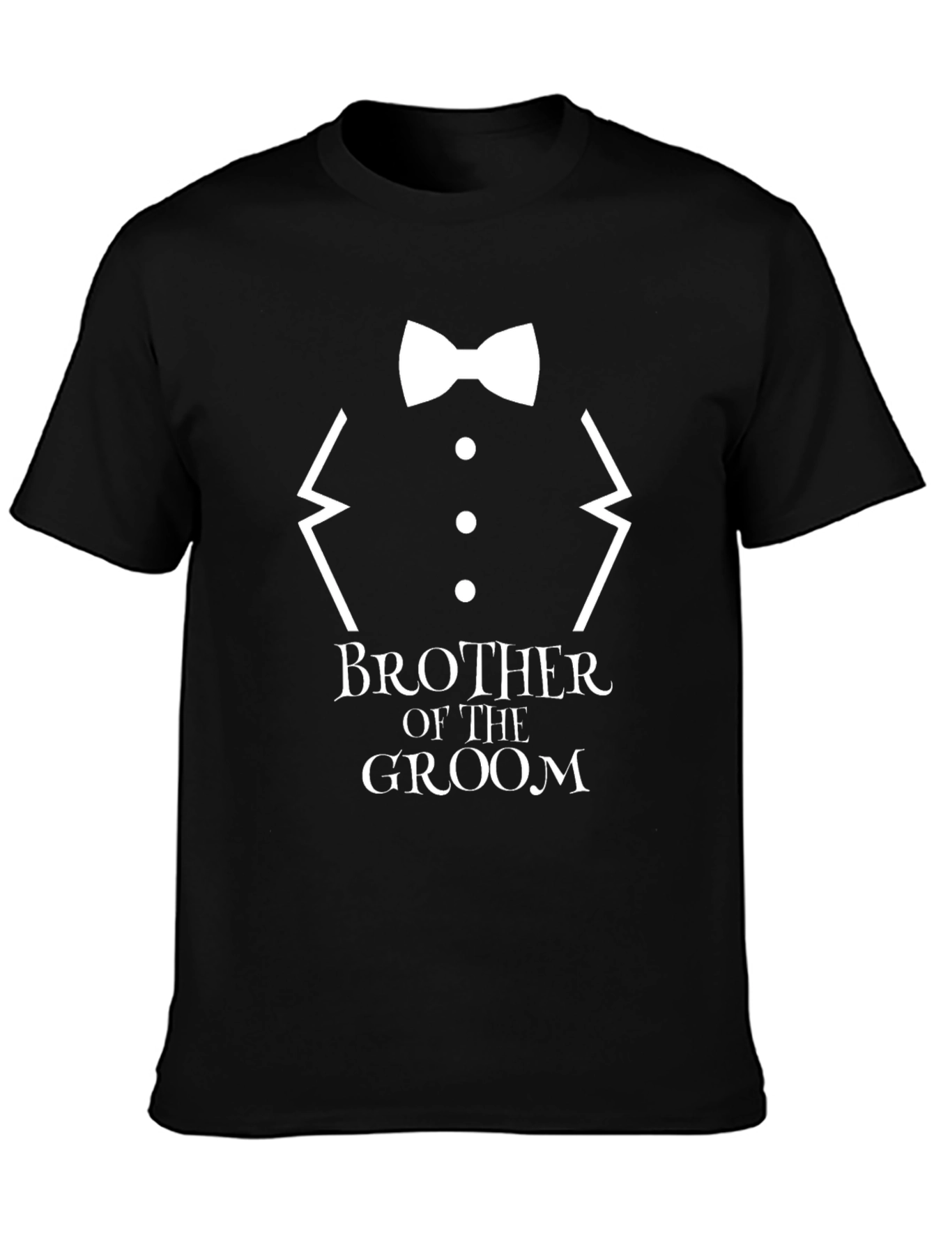 Brother of the Groom Black T-Shirt - Wedding Party